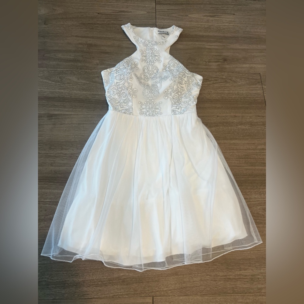 Xtraordinary White Tiered Halter A-line Dress